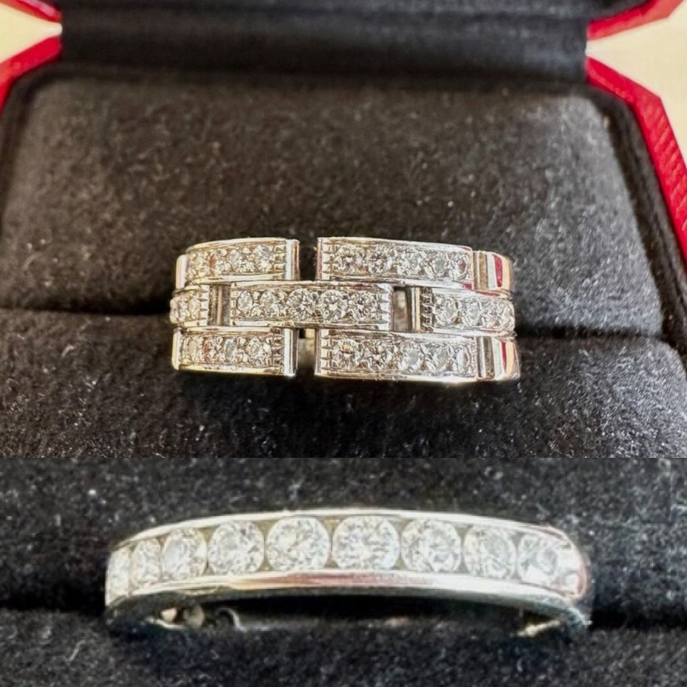 Cartier Maillon Panthére Band and Channel Set Diamond Band (brand unknown).